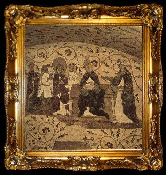framed  unknow artist The sacred Birgitta father audience with paven in Roe, ta009-2